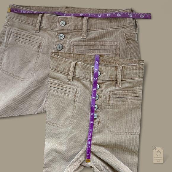 American Eagle High Rise Flare Corduroy Pants Women’s Size 8 Beige - Picture 7 of 7